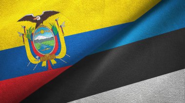 Ekvador ve Estonya iki bayraklar tekstil kumaş, kumaş doku