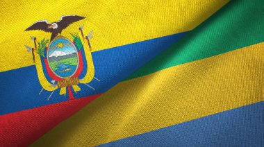 Ekvador ve Gabon iki bayraklar tekstil kumaş, kumaş doku