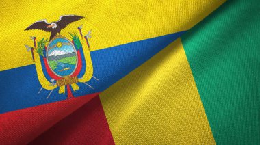 Ekvador ve Gine iki bayraklar tekstil kumaş, kumaş doku