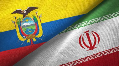 Ekvador ve İran iki bayraklar tekstil kumaş, kumaş doku