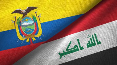 Ekvador ve Irak iki bayrak tekstil bezi