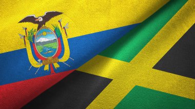 Ekvador ve Jamaika iki bayraklar tekstil kumaş, kumaş doku