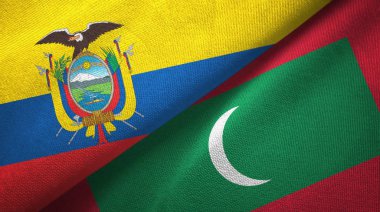 Ekvador ve Maldivler iki bayraklar tekstil kumaş, kumaş doku