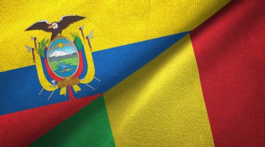 Ekvador ve Mali iki bayraklar tekstil kumaş, kumaş doku