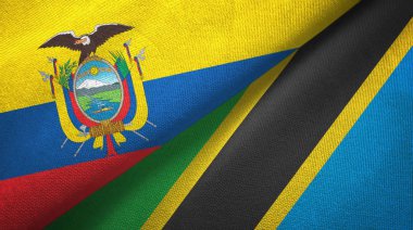 Ekvador ve Tanzanya iki bayraklar tekstil kumaş, kumaş doku