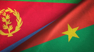 Eritre ve Burkina Faso iki bayraktekstil kumaş, kumaş doku 