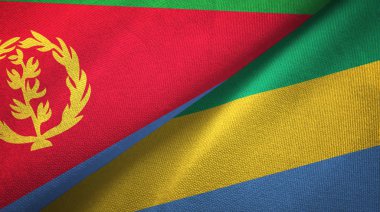 Eritre ve Gabon iki bayraktekstil kumaş, kumaş doku