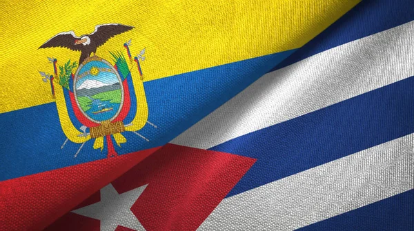 Еквадор і куба два прапори текстильна тканина, текстура тканини — стокове фото