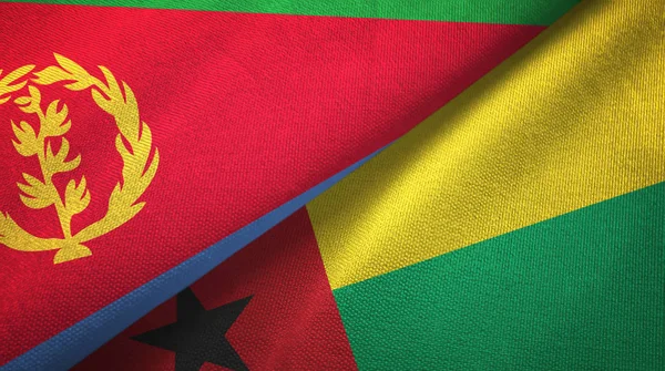 Eritre ve Gine-Bissau iki bayraktekstil kumaş, kumaş doku