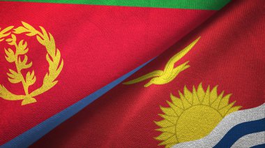 Eritre ve Kiribati iki bayraktekstil kumaş, kumaş doku
