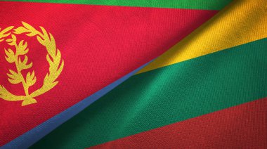 Eritre ve Litvanya iki bayraktekstil kumaş, kumaş doku