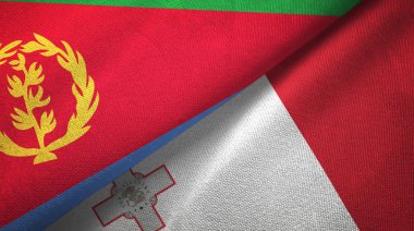 Eritre ve Malta iki bayraktekstil kumaş, kumaş doku