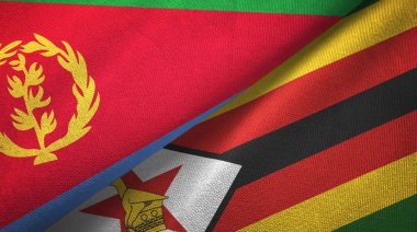Eritre ve Zimbabve iki bayraktekstil kumaş, kumaş doku