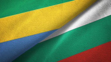 Gabon ve Bulgaristan iki bayraktekstil kumaş, kumaş doku 