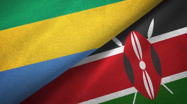 Gabon ve Kenya iki bayraktekstil kumaş, kumaş doku