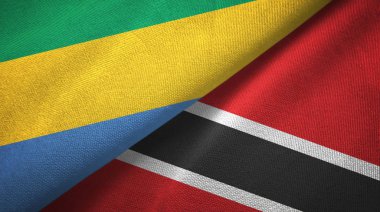 Gabon ve Trinidad ve Tobago iki bayraklar tekstil kumaş, kumaş doku