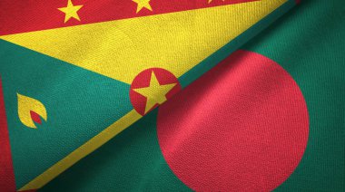 Grenada ve Bangladeş iki bayraklar tekstil kumaş, kumaş doku 