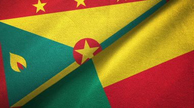Grenada ve Benin iki bayraktekstil kumaş, kumaş doku 