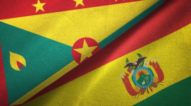 Grenada ve Bolivya iki bayraklar tekstil kumaş, kumaş doku 