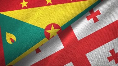 Grenada ve Gürcistan iki bayraklar tekstil kumaş, kumaş doku