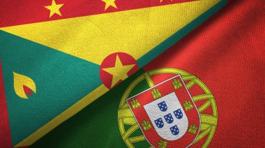 Grenada ve Portekiz iki bayraktekstil kumaş, kumaş doku