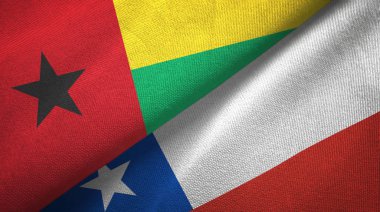 Gine-Bissau ve Şili iki bayraklar tekstil kumaş, kumaş doku