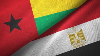 Gine-Bissau ve Mısır iki bayrak tekstil bezi