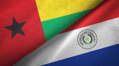 Gine-Bissau ve Paraguay iki bayraklar tekstil kumaş, kumaş doku