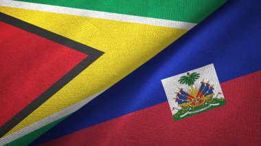 Guyana ve Haiti iki bayraklar tekstil kumaş, kumaş doku