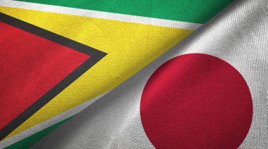 Guyana ve Japonya iki bayraklar tekstil kumaş, kumaş doku