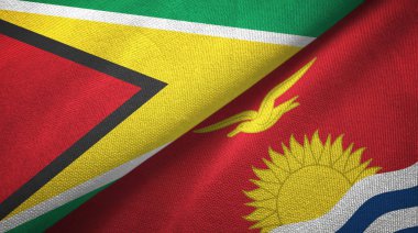 Guyana ve Kiribati iki bayraktekstil kumaş, kumaş doku