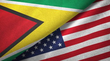 Guyana ve Amerika Birleşik Devletleri iki bayraklar tekstil kumaş, kumaş doku