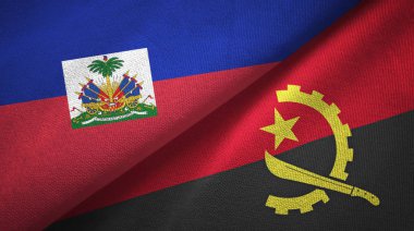 Haiti ve Angola iki bayraklar tekstil kumaş, kumaş doku 