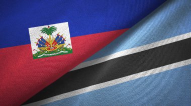 Haiti ve Botsvana iki bayraklar tekstil kumaş, kumaş doku 