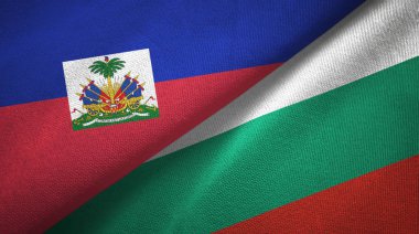 Haiti ve Bulgaristan iki bayraklar tekstil kumaş, kumaş doku 