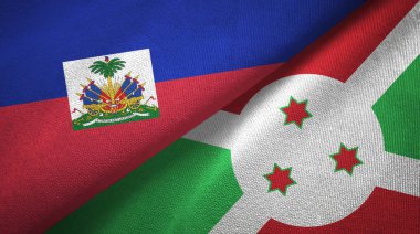 Haiti ve Burundi iki bayraklar tekstil kumaş, kumaş doku 