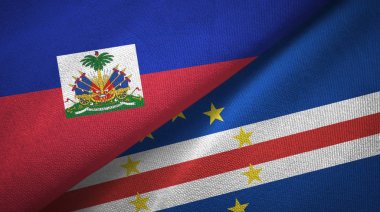 Haiti ve Cape Cabo Verde iki bayraklar tekstil kumaş, kumaş doku 