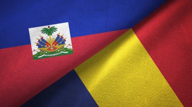Haiti ve Çad iki bayraklar tekstil kumaş, kumaş doku 