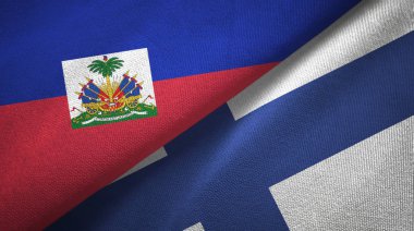 Haiti ve Finlandiya iki bayraklar tekstil kumaş, kumaş doku