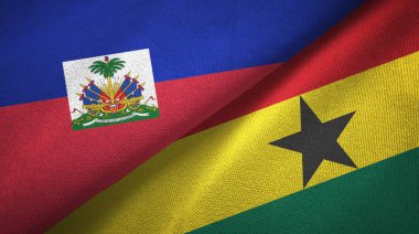 Haiti ve Gana iki bayraklar tekstil kumaş, kumaş doku