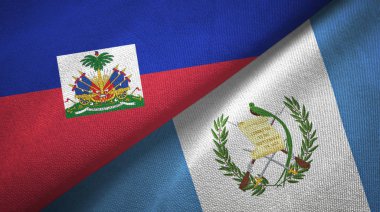 Haiti ve Guatemala iki bayraklar tekstil kumaş, kumaş doku
