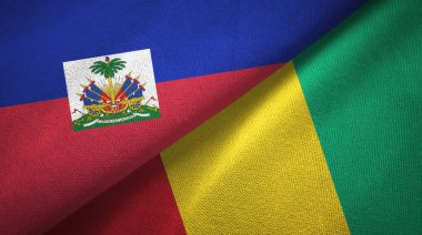 Haiti ve Gine iki bayraklar tekstil kumaş, kumaş doku