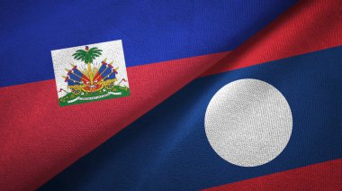 Haiti ve Laos iki bayraktekstil bezi.