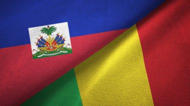 Haiti ve Mali iki bayraklar tekstil kumaş, kumaş doku