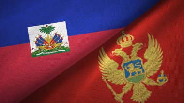 Haiti ve Karadağ iki bayraktekstil kumaş, kumaş doku