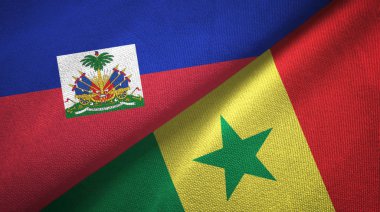 Haiti ve Senegal iki bayraklar tekstil kumaş, kumaş doku