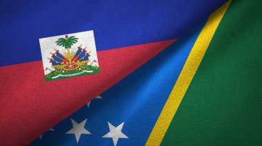 Haiti ve Solomon Adaları iki bayraklar tekstil kumaş, kumaş doku