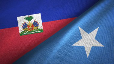 Haiti ve Somali iki bayraklar tekstil kumaş, kumaş doku