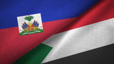 Haiti ve Sudan iki bayraktekstil kumaş, kumaş doku