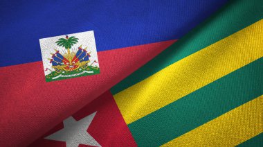 Haiti ve Togo iki bayraklar tekstil kumaş, kumaş doku